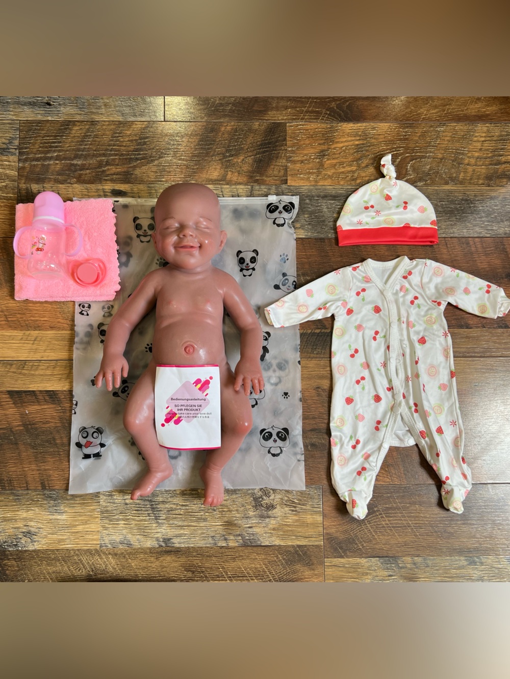 18" Full Body Silicone Reborn Baby Boy Doll Weighted Happy Eyes Closed Lifelike